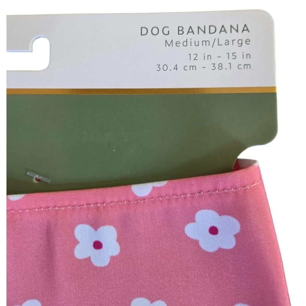 Pink Floral Dog Bandana - Medium/Large